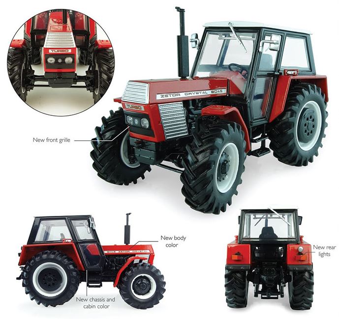 Zetor Crystal 8045 Gen.2 4wd - Rood/Zwart - 1:32